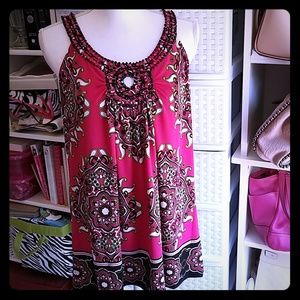 Madison Pink and Black Blouse Size Medium